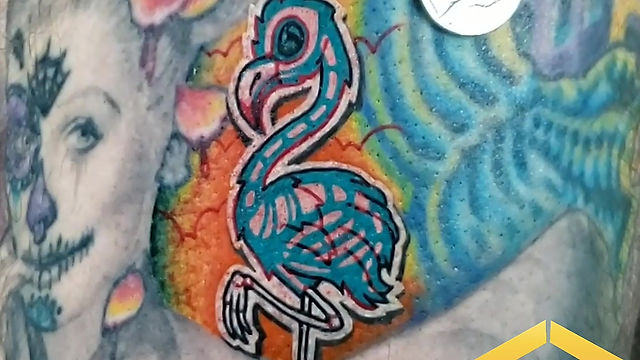 Flamingo 3D X-Ray Tattoo